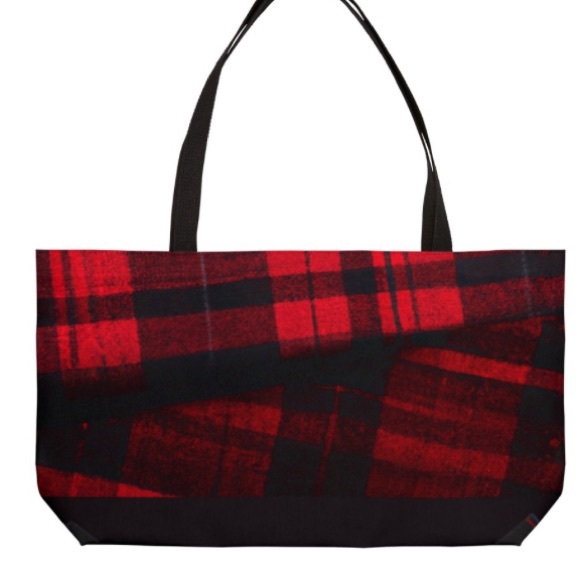Statuesk Beauty Plaid Bow Weekender Bag - Picture 3 of 5